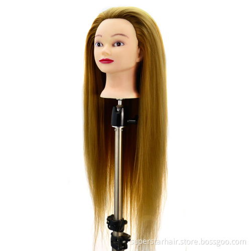 Light brown color practice head synthtic training head for braiding doll head